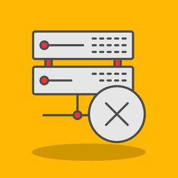 Delete Data Filled Shadow Icon vector