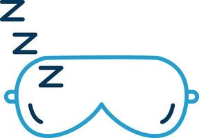 Sleeping Mask Line Blue Two Color Icon vector