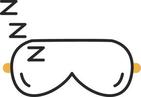 Sleeping Mask Skined Filled Icon vector