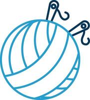 Yarn Ball Line Blue Two Color Icon vector