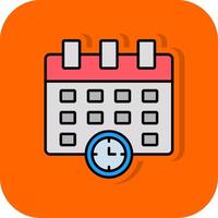 Schedule Filled Orange background Icon vector