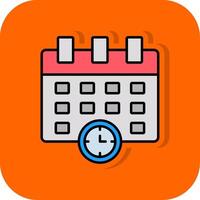 Schedule Filled Orange background Icon vector