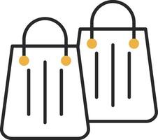Shopping Bag Skined Filled Icon vector