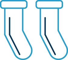 Socks Line Blue Two Color Icon vector