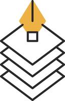 Layers Skined Filled Icon vector