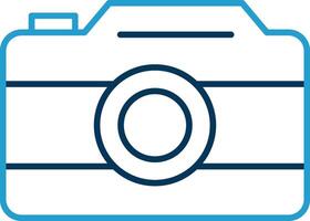 Photo Camera Line Blue Two Color Icon vector