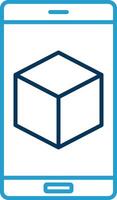 3d Line Blue Two Color Icon vector