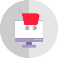 en línea compras plano escala icono vector