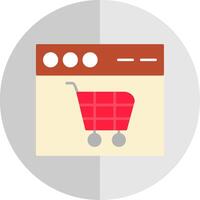 Shopping Cart Flat Scale Icon vector