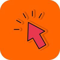 Mouse Cursor Filled Orange background Icon vector