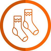 Pair of Socks Line Orange Circle Icon vector
