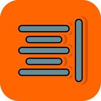 Horizontal Align Filled Orange background Icon vector