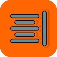Horizontal Align Filled Orange background Icon vector
