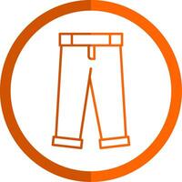 Pants Line Orange Circle Icon vector