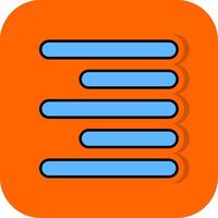 Horizontal Right Align Filled Orange background Icon vector