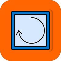 Rotate Filled Orange background Icon vector