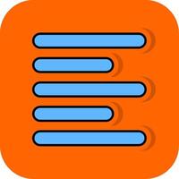 Horizontal Left Align Filled Orange background Icon vector