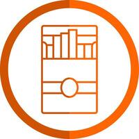 Cigarette Pack Line Orange Circle Icon vector