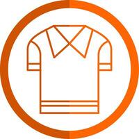 Casual Shirt Line Orange Circle Icon vector