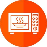 Microwave Glyph Red Circle Icon vector