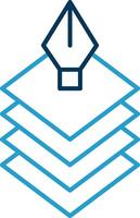 Layers Line Blue Two Color Icon vector