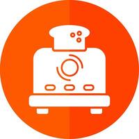 Toaster Glyph Red Circle Icon vector