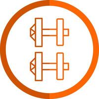 Cuff Links Line Orange Circle Icon vector