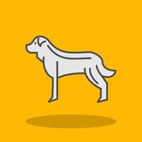 Dog Filled Shadow Icon vector