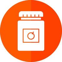 Jam Jar Glyph Red Circle Icon vector