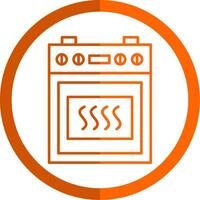 Cooking Stove Line Orange Circle Icon vector