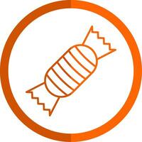 Toffee Line Orange Circle Icon vector