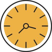 Clock Skined Filled Icon vector