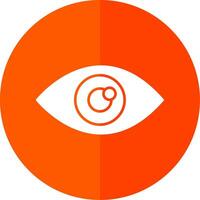 Eye Glyph Red Circle Icon vector