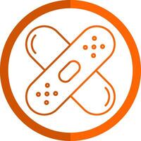 Band - Aid Line Orange Circle Icon vector