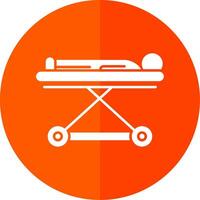 Stretcher Glyph Red Circle Icon vector