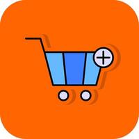 Add To Cart Filled Orange background Icon vector