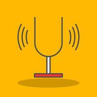 Tuning Fork Filled Shadow Icon vector