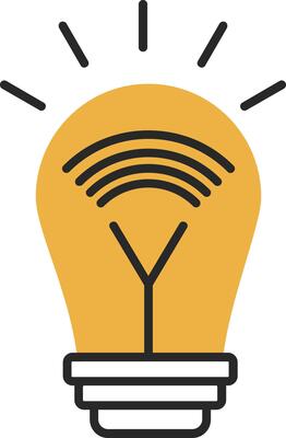 Smart Bulb Skined Filled Icon