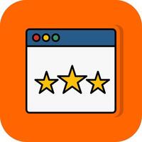 Web Rating Filled Orange background Icon vector