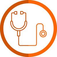 Stethoscope Line Orange Circle Icon vector