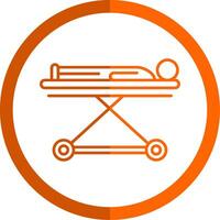 Stretcher Line Orange Circle Icon vector