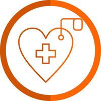 Cardiology Line Orange Circle Icon vector