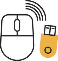 Wireless Mouse Skined Filled Icon vector