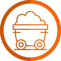 Wagon Line Orange Circle Icon vector