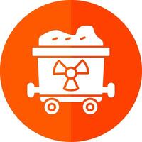 Uranium Glyph Red Circle Icon vector