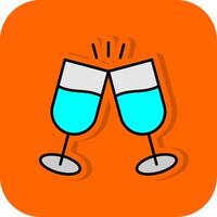 Cheers Filled Orange background Icon vector