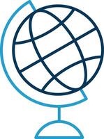 Globe Line Blue Two Color Icon vector