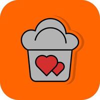 Muffin Filled Orange background Icon vector