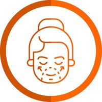 Facial Plastic Surgery Line Orange Circle Icon vector