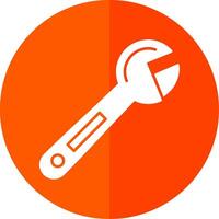 Adjustable Wrench Glyph Red Circle Icon vector